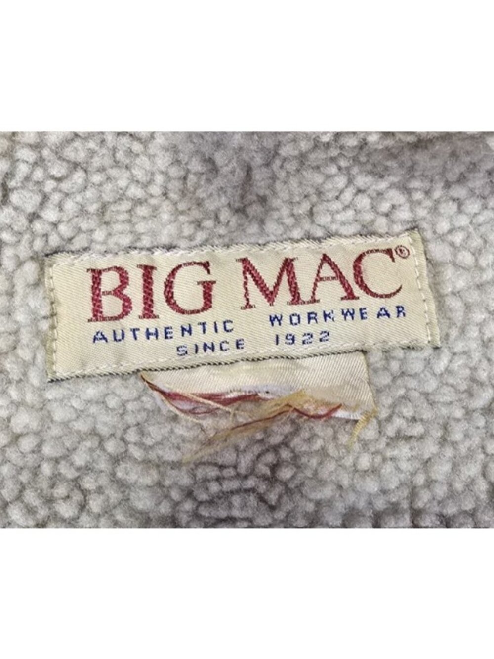 Big Mac Vtg Blue Denim Corduroy Collar Sherpa Lined Chore Work Coat Jacket Men L - Picture 11 of 16